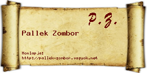 Pallek Zombor névjegykártya